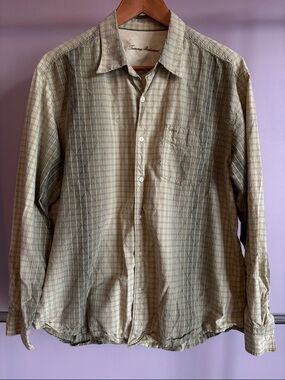 Tommy Bahama Shades of Green and Yellow Button-Up Shirt